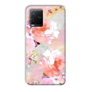 Floral Canvas Phone Customized Printed Back Cover for Vivo T1x