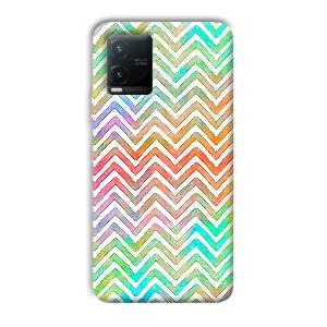 White Zig Zag Pattern Phone Customized Printed Back Cover for Vivo T1x