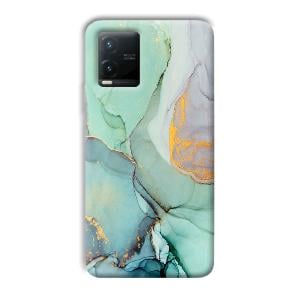 Green Marble Phone Customized Printed Back Cover for Vivo T1x