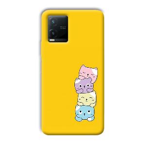 Colorful Kittens Phone Customized Printed Back Cover for Vivo T1x