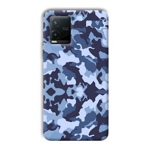 Blue Patterns Phone Customized Printed Back Cover for Vivo T1x