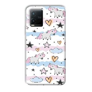 Unicorn Pattern Phone Customized Printed Back Cover for Vivo T1x