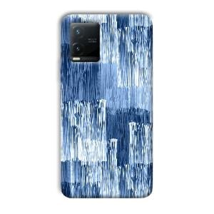 Blue White Lines Phone Customized Printed Back Cover for Vivo T1x