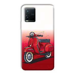 Red Scooter Phone Customized Printed Back Cover for Vivo T1x