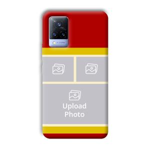Red Yellow Collage Customized Printed Back Cover for Vivo V21