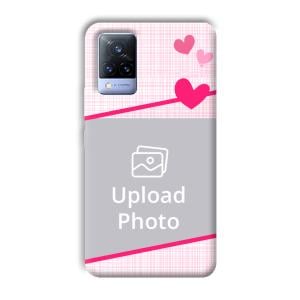 Pink Check Customized Printed Back Cover for Vivo V21
