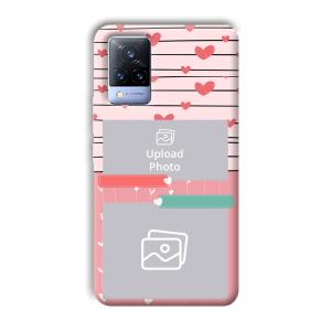 Pink Hearts Customized Printed Back Cover for Vivo V21