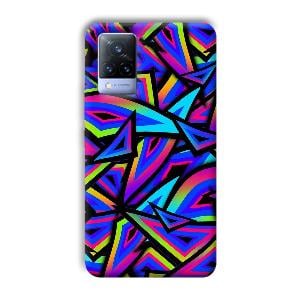 Blue Triangles Phone Customized Printed Back Cover for Vivo V21