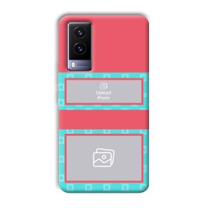 Blue Pink Customized Printed Back Cover for Vivo V21e