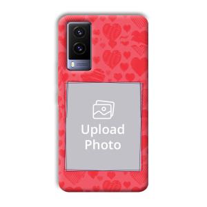 Red Hearts Customized Printed Back Cover for Vivo V21e
