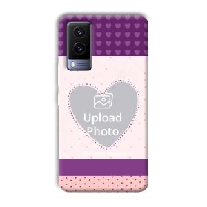 Purple Hearts Customized Printed Back Cover for Vivo V21e