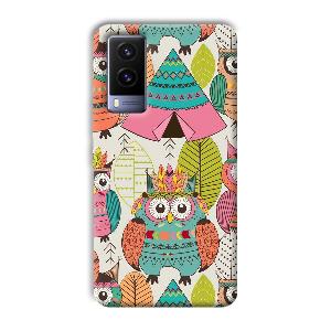 Fancy Owl Phone Customized Printed Back Cover for Vivo V21e