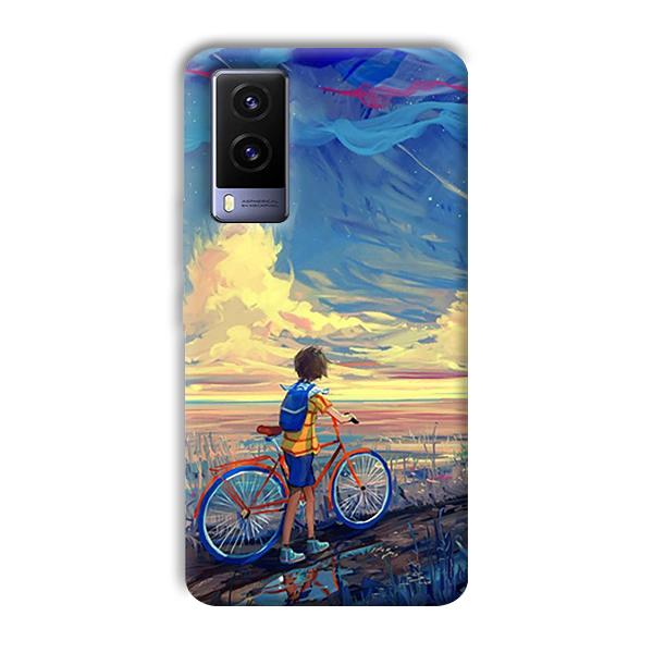 Boy & Sunset Phone Customized Printed Back Cover for Vivo V21e