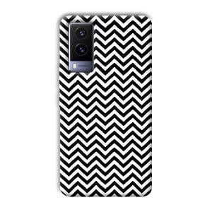 Black White Zig Zag Phone Customized Printed Back Cover for Vivo V21e