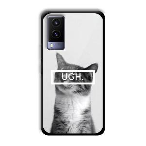 UGH Irritated Cat Customized Printed Glass Back Cover for Vivo V21e