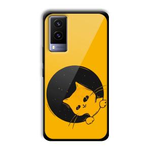 Sneaky Cat Customized Printed Glass Back Cover for Vivo V21e