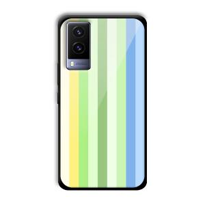 Green and Blue Customized Printed Glass Back Cover for Vivo V21e