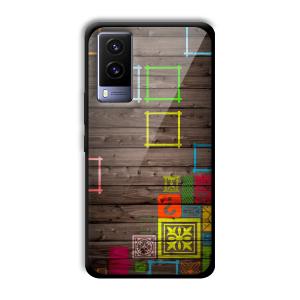 Wooden Pattern Customized Printed Glass Back Cover for Vivo V21e