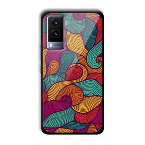 Curved Colors Customized Printed Glass Back Cover for Vivo V21e