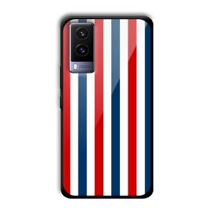 Red and Blue Customized Printed Glass Back Cover for Vivo V21e
