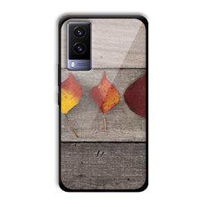 Rusty Leaves Customized Printed Glass Back Cover for Vivo V21e
