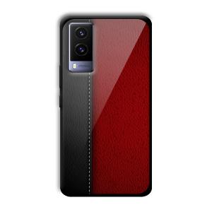 Leather Texture Customized Printed Glass Back Cover for Vivo V21e