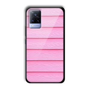 Pink Waves Customized Printed Glass Back Cover for Vivo V21