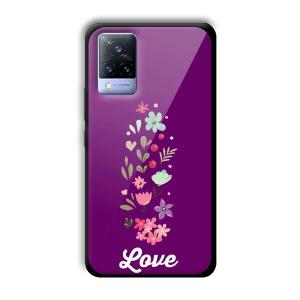Purple Love Customized Printed Glass Back Cover for Vivo V21