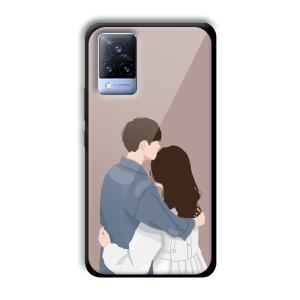 Cute Couple Customized Printed Glass Back Cover for Vivo V21