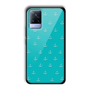 Teal Anchor Customized Printed Glass Back Cover for Vivo V21