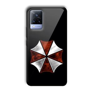Red and Silver Customized Printed Glass Back Cover for Vivo V21