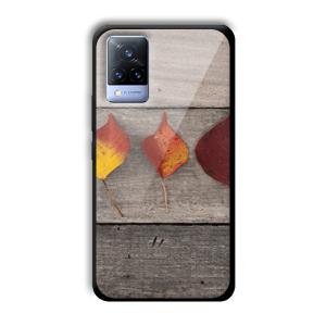 Rusty Leaves Customized Printed Glass Back Cover for Vivo V21
