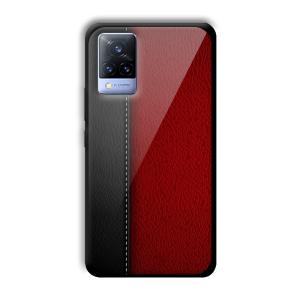Leather Texture Customized Printed Glass Back Cover for Vivo V21