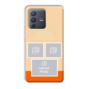 Orange Background Customized Printed Back Cover for Vivo V23 Pro