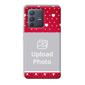 White Hearts Customized Printed Back Cover for Vivo V23 Pro