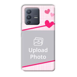 Pink Check Customized Printed Back Cover for Vivo V23 Pro