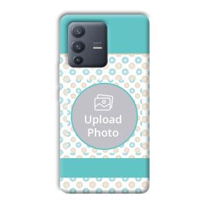 Blue Flowers Customized Printed Back Cover for Vivo V23 Pro