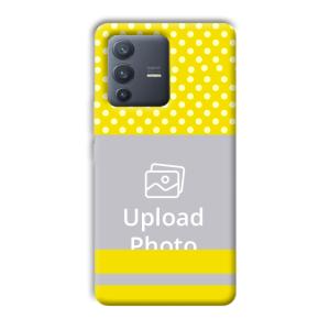 White & Yellow Customized Printed Back Cover for Vivo V23 Pro