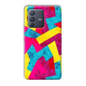 Pink Yellow Pattern Phone Customized Printed Back Cover for Vivo V23 Pro