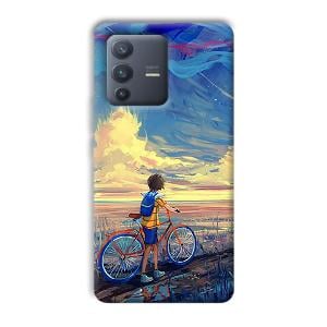 Boy & Sunset Phone Customized Printed Back Cover for Vivo V23 Pro