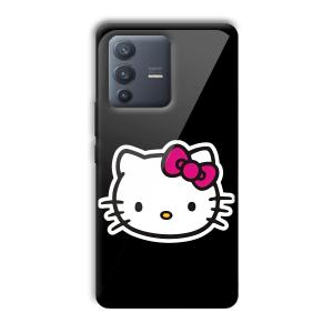 Cute Kitty Customized Printed Glass Back Cover for Vivo V23 Pro