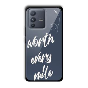 Worth Every Mile Customized Printed Glass Back Cover for Vivo V23 Pro