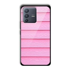 Pink Waves Customized Printed Glass Back Cover for Vivo V23 Pro