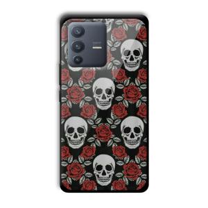 Red Skull Customized Printed Glass Back Cover for Vivo V23 Pro