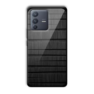 Black Wooden Pattern Customized Printed Glass Back Cover for Vivo V23 Pro