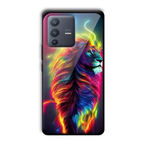 Neon Lion Customized Printed Glass Back Cover for Vivo V23 Pro