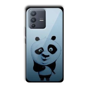Cute Panda Customized Printed Glass Back Cover for Vivo V23 Pro