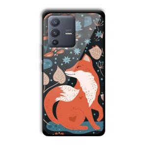 Cute Fox Customized Printed Glass Back Cover for Vivo V23 Pro