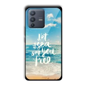 Let the Sea Set you Free Customized Printed Glass Back Cover for Vivo V23 Pro