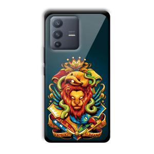 Fiery Lion Customized Printed Glass Back Cover for Vivo V23 Pro